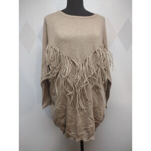 Sage & Flower oversized fringed lightweight wool blend sweater size S/M